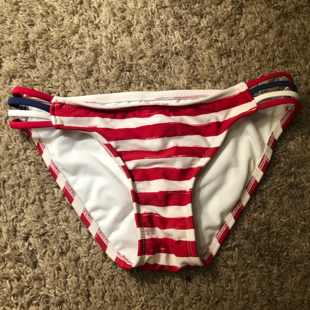 Red and White bathing suit bottoms